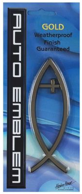 Fish With Cross Auto Emblem