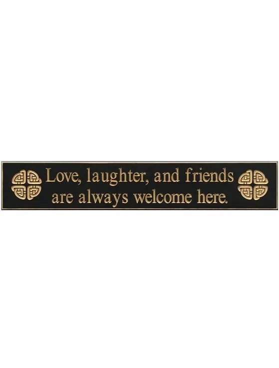 Love, Laughter, &amp; Friendship Black Wall Sign
