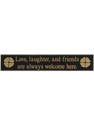 Love, Laughter, &amp; Friendship Black Wall Sign