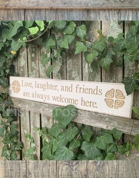 Love, Laughter, &amp; Friendship Antique White Wall Sign