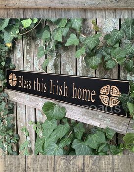 Bless This Irish Home Black Wall Sign