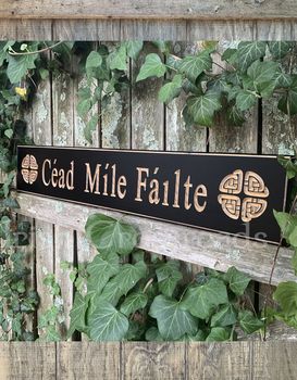 Cead Mile Failte Black Wall Sign