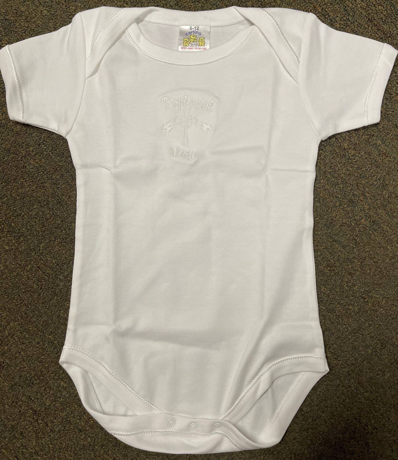 White Baptismal Day Onesie