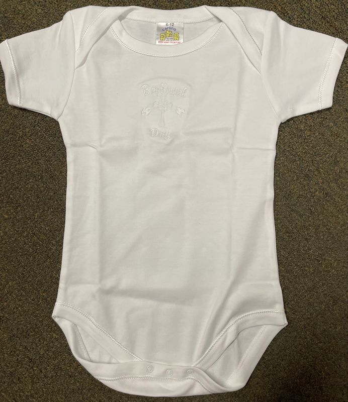 White Baptismal Day Onesie