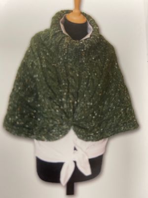 Green Speckled Wool Cape