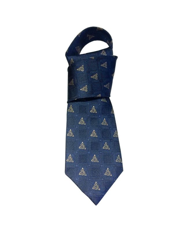 Silk Tie- Navy Celtic Knot Design