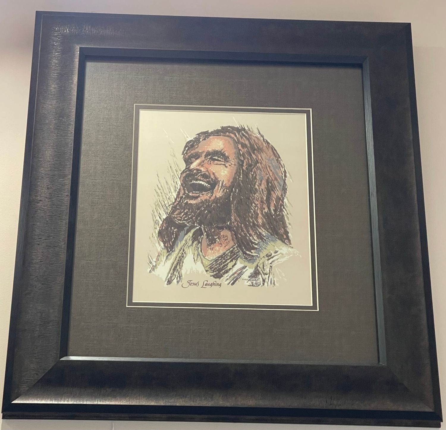 Jesus Laughing Picture Framed and Matted Disc.