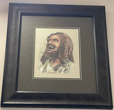 Jesus Laughing Picture Framed and Matted Disc.