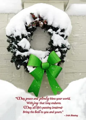 Irish Boxed Christmas Cards - Green Wreath
