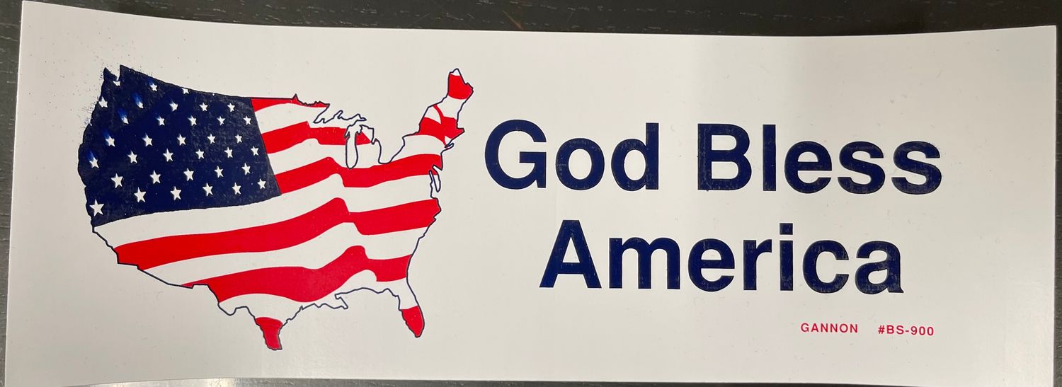 God Bless America Bumper Sticker Disc.