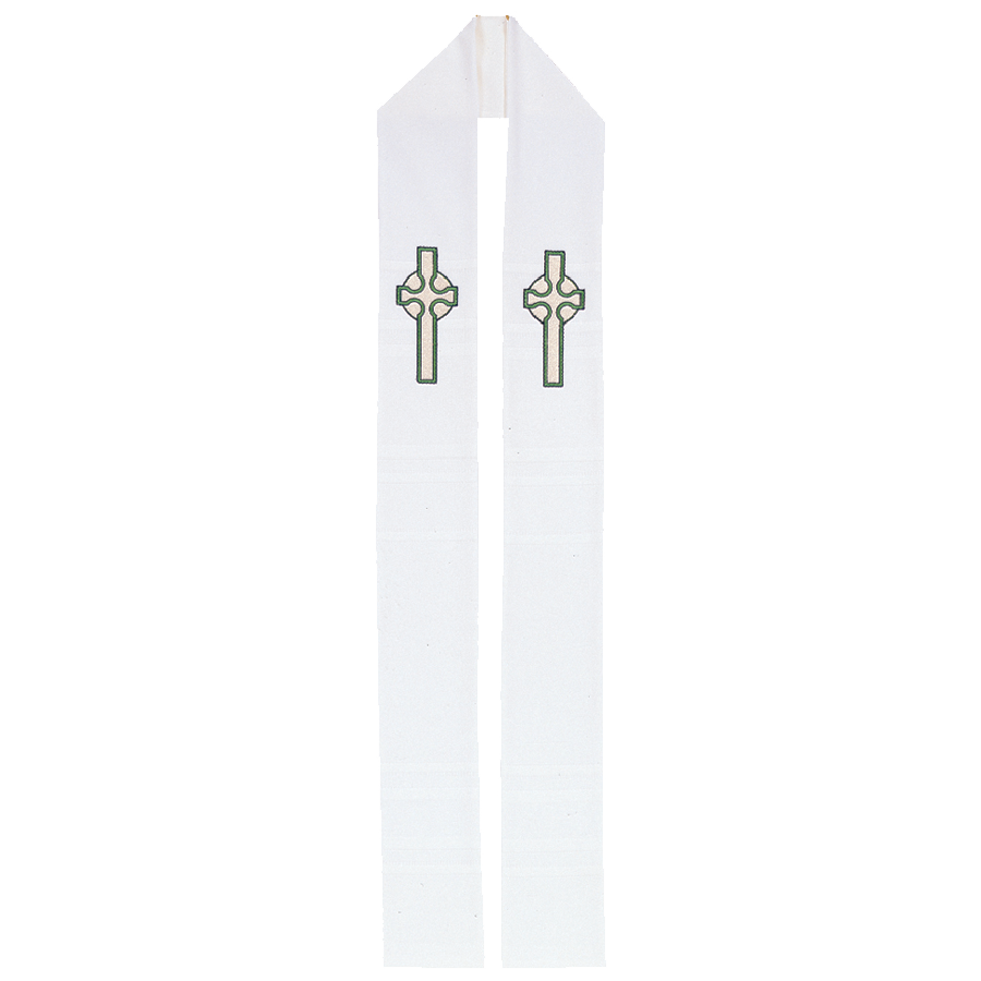 Deacon Celtic Cross Stole- Pure White