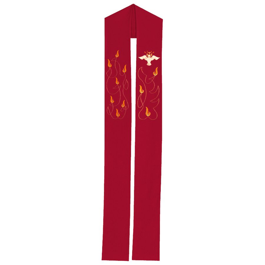 Deacon Stole- Holy Spirit- Red