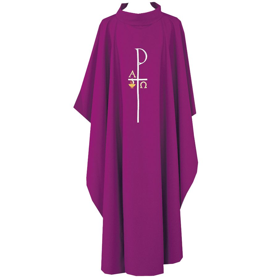 Priest Chasuble Alpha Omega- Purple