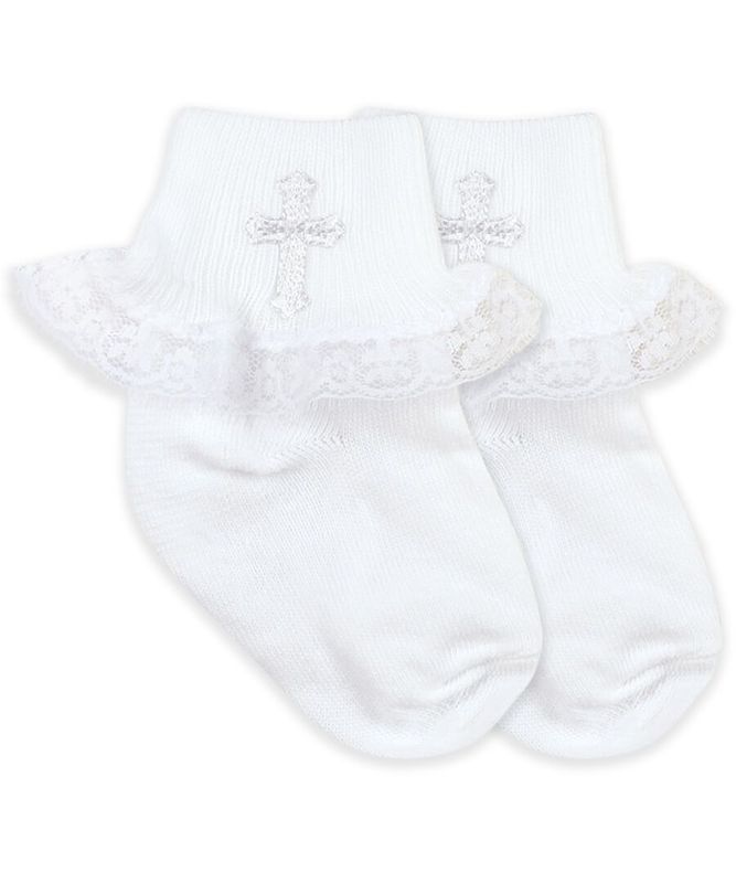 Christening Girl Lace Socks, One Pair