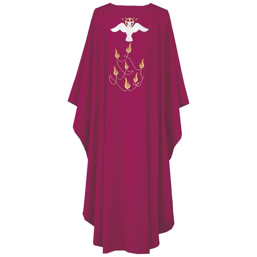 Priest Chasuble Holy Spirit Seven Gifts- Red