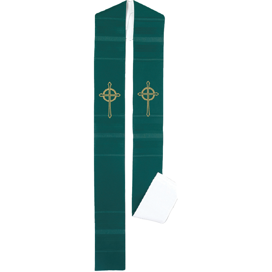 Priest Stole- Reversible- Pure White/Green