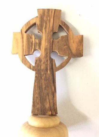 Celtic Cross on Olivewood Base - Small
