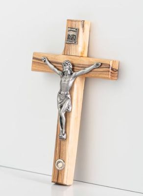 Crucifix with Bethlehem Stone and Pewter Corpus