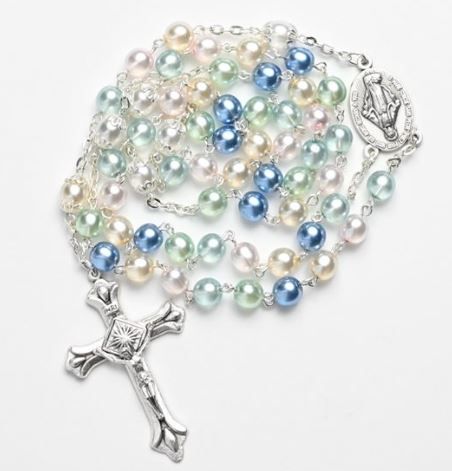 Multi-Colored Pearl Rosary