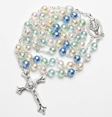Multi-Colored Pearl Rosary