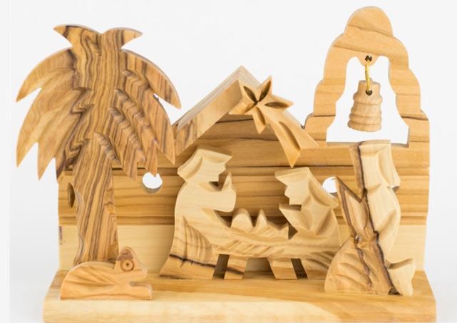 Nativity Grotto with Bell Olivewood