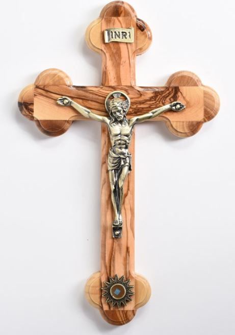 8&quot; Crucifix Olivewood with Relic