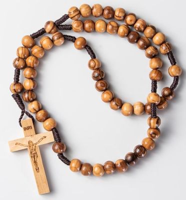 Rosary On Cord Olive Wood 8mm