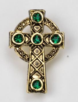 Pin Emerald Celtic Cross
