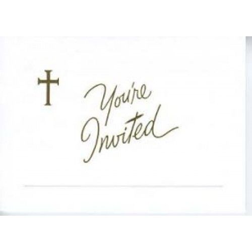 Cross You&#39;re Invited Cards 10 Pack