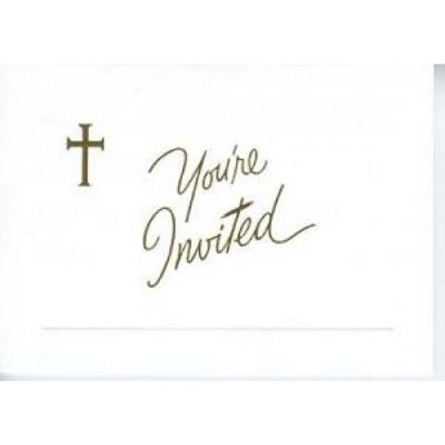 Cross You&#39;re Invited Cards 10 Pack