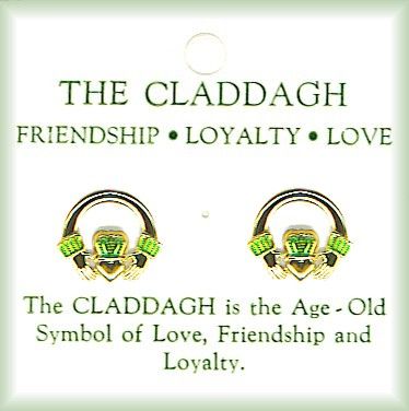 Irish Claddagh Pierced Earrings Disc.