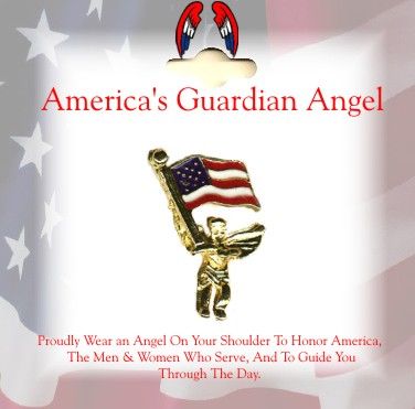 USA Guardian Angel Flag Pin Disc.