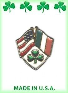 Irish &amp; USA Flag Lapel Pin