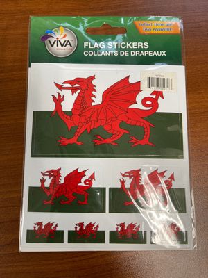 Wales Flag Stickers- Disc.