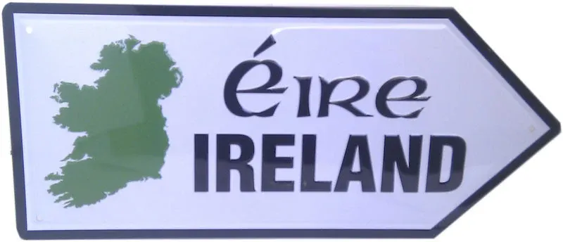 Metal Road Sign Map Ireland