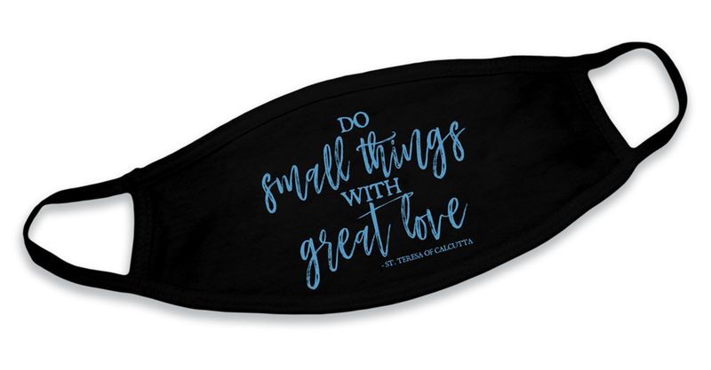 &quot;Do Small Things&quot; Black Cotton Face Mask, Disc.