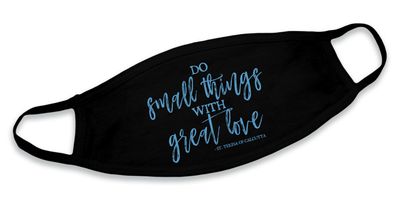 &quot;Do Small Things&quot; Black Cotton Face Mask, Disc.