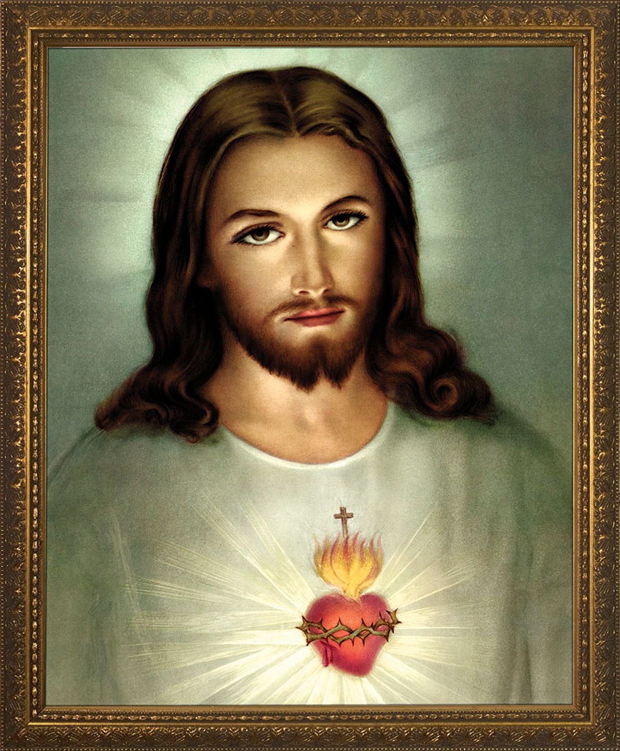 Traditional Sacred Heart of Jesus Framed Art, 16&quot;x20&quot;