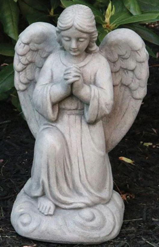 12.5" Ava Kneeling Angel Praying, Old Stone Finish
