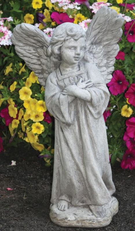 18" Cherished Angel, Old Stone Finish
