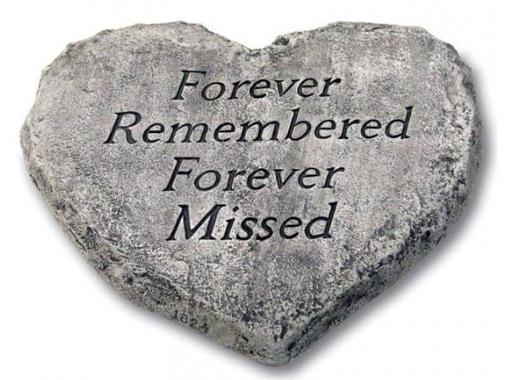 Forever Remembered Forever Missed Heart Stone, Old Stone Finish