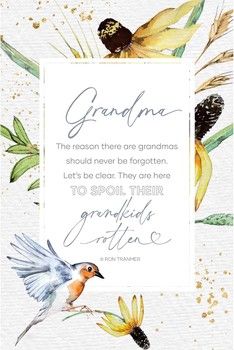 Grandma Should Never Be Forgotten Wood Frame Wall Plaque 6&quot;x9&quot;