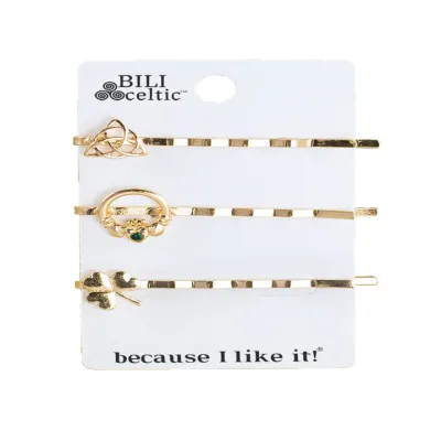 3 SET GOLD HAIR PINS 1803