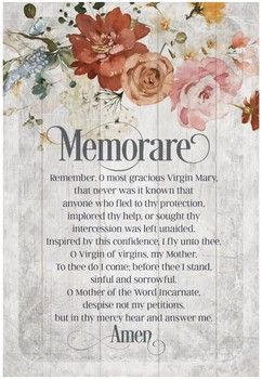 Memorare Wood Frame Wall Plaque 6&quot;x9&quot;