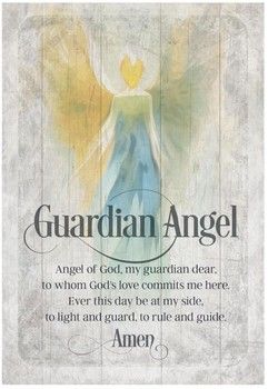 Guardian Angel Prayer Wood Frame Wall Plaque 6&quot;x9&quot;