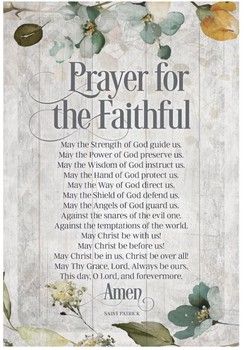Prayer for the Faithful Wood Frame Wall Plaque 6&quot;x9&quot;