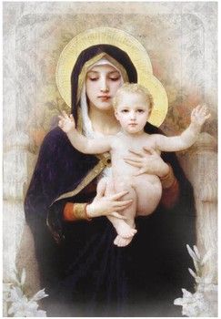 Madonna Of The Lilies Wood Frame Wall Plaque 6&quot;x9&quot;