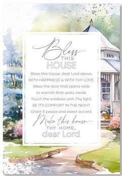 Bless This House Wood Frame Wall Plaque 6&quot;x9&quot;