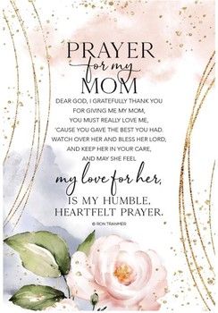 Prayer For My Mom Flower Wood Frame Wall Plaque 6&quot;x9&quot;