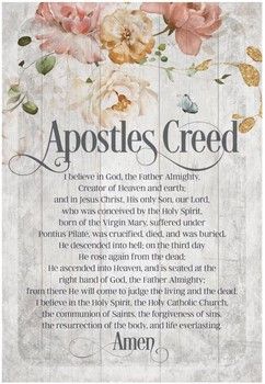 Apostles Creed Wood Frame Wall Plaque 6&quot;x9&quot;